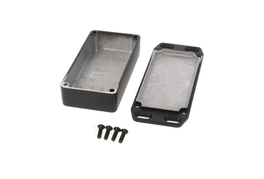 Hammond 1590GFLBK 1590 Series Diecast Aluminum Enclosure, Flanged Lid, IP54, 100 mm x 50 mm x 26 mm, Diecast Aluminum/Black.