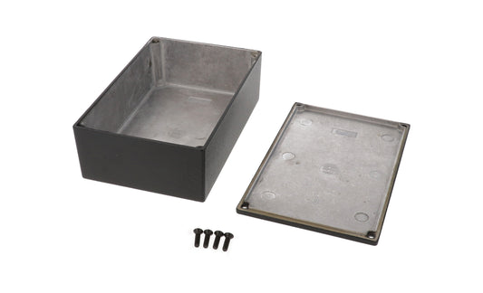 Hammond 1590JBK 1590 Series Diecast Aluminum Enclosure, No Mounting Flanges, IP54, 145 mm x 95 mm x 49 mm, Diecast Aluminum/Black.