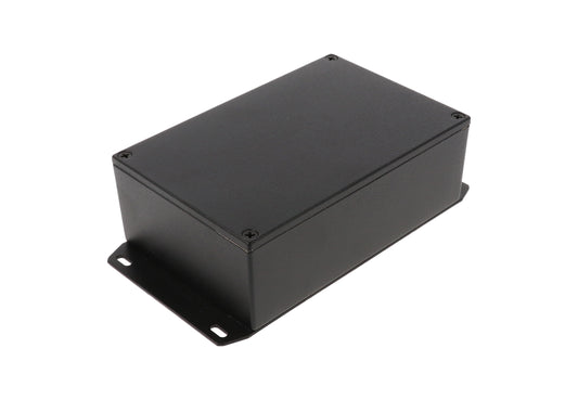 Hammond 1590JFBK 1590 Series Diecast Aluminum Enclosure, Flanged Bottom Plate, IP54, 145 mm x 95 mm x 49 mm, Diecast Aluminum/Black.