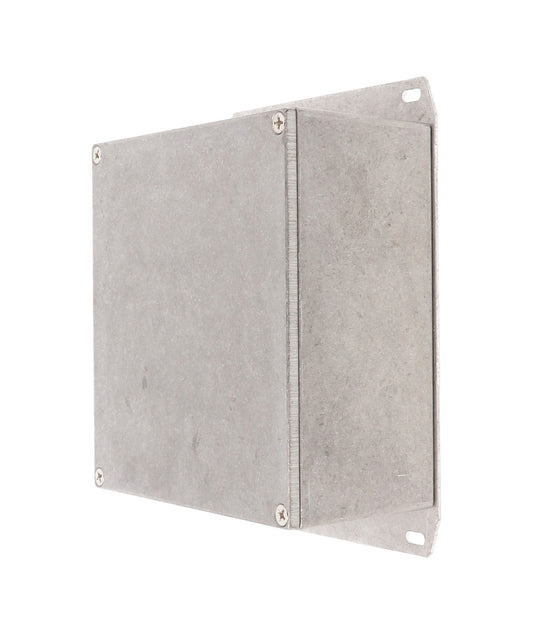 Hammond 1590KKF 1590 Series Diecast Aluminum Enclosure, Flanged Bottom Plate, IP54, 125 mm x 125 mm x 57 mm, Diecast Aluminum/Natural.
