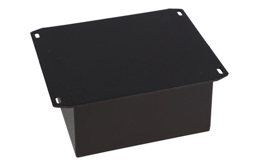 Hammond 1590KKFBK 1590 Series Diecast Aluminum Enclosure, Flanged Bottom Plate, IP54, 125 mm x 125 mm x 57 mm, Diecast Aluminum/Black.