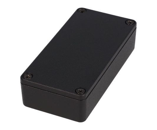 Hammond 1590LBK 1590-RIBBED Series Diecast Aluminum Enclosure with Internal Ribs, No Mounting Flanges, IP54, 101 mm x 40 mm x 25 mm, Diecast Aluminum/Black.