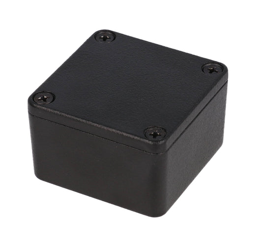 Hammond 1590MMBK 1590-RIBBED Series Diecast Aluminum Enclosure with Internal Ribs, No Mounting Flanges, IP54, 50 mm x 50 mm x 31 mm, Diecast Aluminum/Black.
