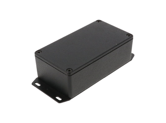 Hammond 1590N1FBK 1590 Series Diecast Aluminum Enclosure, Flanged Bottom Plate, IP54, 121 mm x 66 mm x 40 mm, Diecast Aluminum/Black.