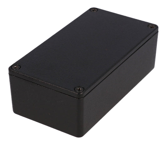 Hammond 1590NBK 1590-RIBBED Series Diecast Aluminum Enclosure with Internal Ribs, No Mounting Flanges, IP54, 121 mm x 66 mm x 40 mm, Diecast Aluminum/Black.