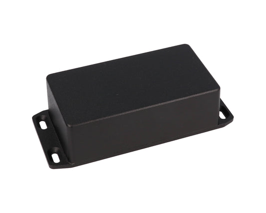 Hammond 1590NFLBK 1590-RIBBED Series Diecast Aluminum Enclosure with Internal Ribs, Flanged Lid, IP54, 121 mm x 66 mm x 40 mm, Diecast Aluminum/Black.