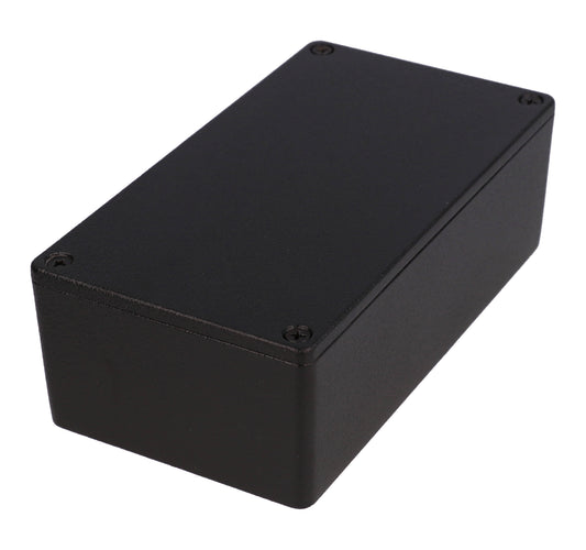 Hammond 1590PBK 1590-RIBBED Series Diecast Aluminum Enclosure with Internal Ribs, No Mounting Flanges, IP54, 153 mm x 83 mm x 50 mm, Diecast Aluminum/Black.
