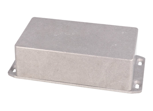 Hammond 1590PFL 1590-RIBBED Series Diecast Aluminum Enclosure with Internal Ribs, Flanged Lid, IP54, 153 mm x 83 mm x 50 mm, Diecast Aluminum/Natural.