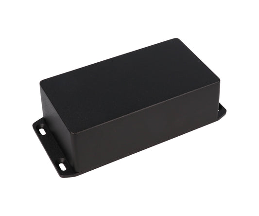 Hammond 1590PFLBK 1590-RIBBED Series Diecast Aluminum Enclosure with Internal Ribs, Flanged Lid, IP54, 153 mm x 83 mm x 50 mm, Diecast Aluminum/Black.