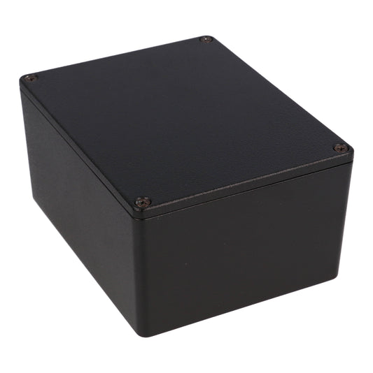 Hammond 1590PPBK 1590-RIBBED Series Diecast Aluminum Enclosure with Internal Ribs, No Mounting Flanges, IP54, 121 mm x 85 mm x 61 mm, Diecast Aluminum/Black.