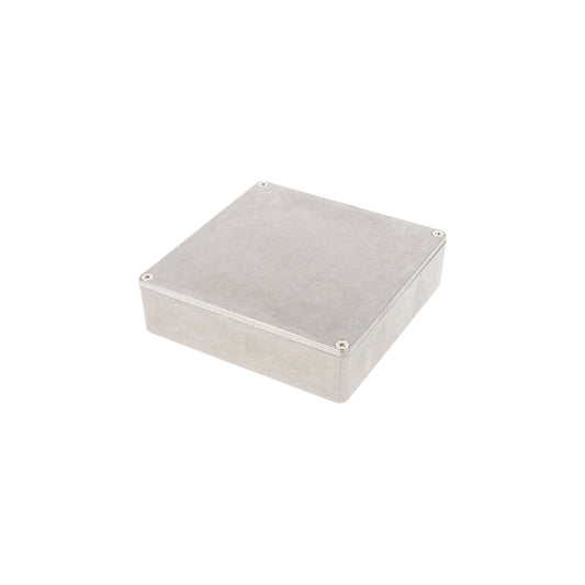 Hammond 1590Q 1590 Series Diecast Aluminum Enclosure, No Mounting Flanges, IP54, 120 mm x 120 mm x 34 mm, Diecast Aluminum/Natural.