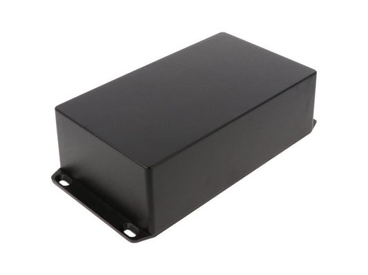 Hammond 1590R1FLBK 1590 Series Diecast Aluminum Enclosure, Flanged Lid, IP54, 192 mm x 112 mm x 61 mm, Diecast Aluminum/Black.