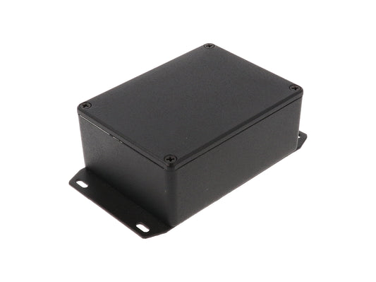 Hammond 1590SFBK 1590 Series Diecast Aluminum Enclosure, Flanged Bottom Plate, IP54, 111 mm x 82 mm x 44 mm, Diecast Aluminum/Black.