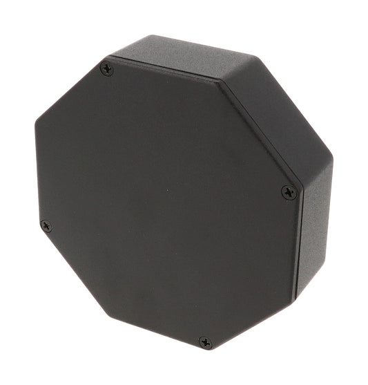 Hammond 1590STPCBK 1590TRP-STP Series Octagon Diecast Aluminum Enclosure, IP54, 133 mm length x 57 mm small end x 133 mm large end x 39 mm depth, Diecast Aluminum/Black.