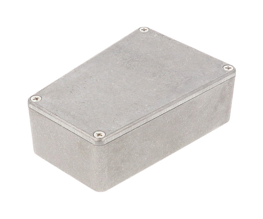 Hammond 1590TRPB 1590TRP-STP Series Narrow Trapezoid Diecast Aluminum Enclosure, IP54, 112 mm length x 62 mm small end x 79 mm large end x 39 mm depth, Diecast Aluminum/Natural.