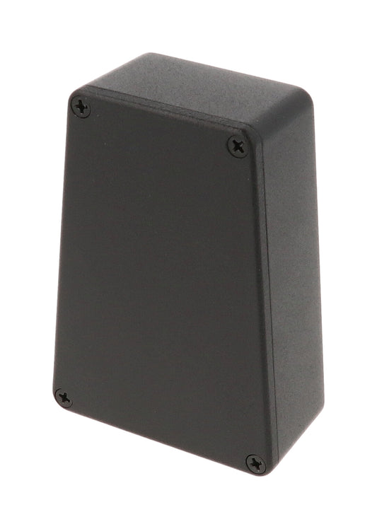 Hammond 1590TRPBBK 1590TRP-STP Series Narrow Trapezoid Diecast Aluminum Enclosure, IP54, 112 mm length x 62 mm small end x 79 mm large end x 39 mm depth, Diecast Aluminum/Black.