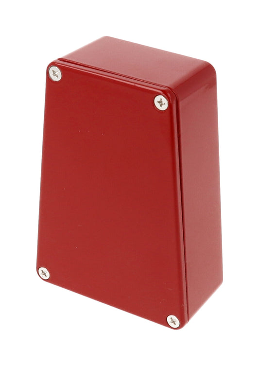 Hammond 1590TRPBRD 1590-STOMP Series Narrow Trapezoid Stomp Box Enclosure, IP54, 112 mm length x 62 mm small end x 79 mm large end x 39 mm depth, Diecast Aluminum/Red.