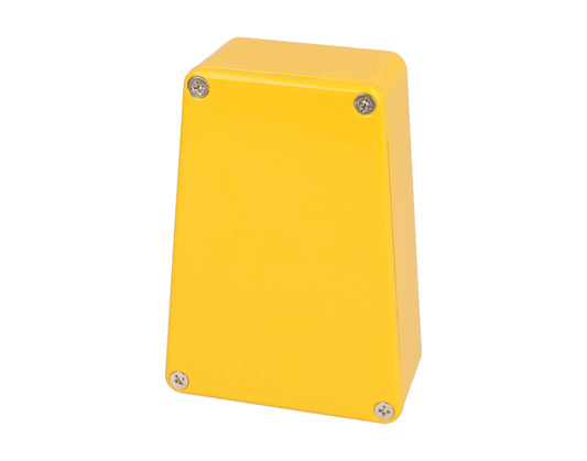 Hammond 1590TRPBYL 1590-STOMP Series Narrow Trapezoid Stomp Box Enclosure, IP54, 112 mm length x 62 mm small end x 79 mm large end x 39 mm depth, Diecast Aluminum/Yellow.