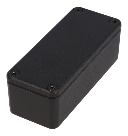 Hammond 1590WABK 1590 Series Diecast Aluminum Enclosure, No Mounting Flanges, IP65 Watertight, 93 mm x 39 mm x 31 mm, Diecast Aluminum/Black.