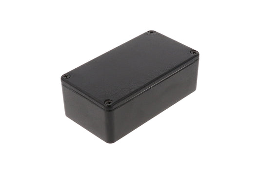 Hammond 1590WB2BK 1590 Series Diecast Aluminum Enclosure, No Mounting Flanges, IP65 Watertight, 112 mm x 61 mm x 38 mm, Diecast Aluminum/Black.