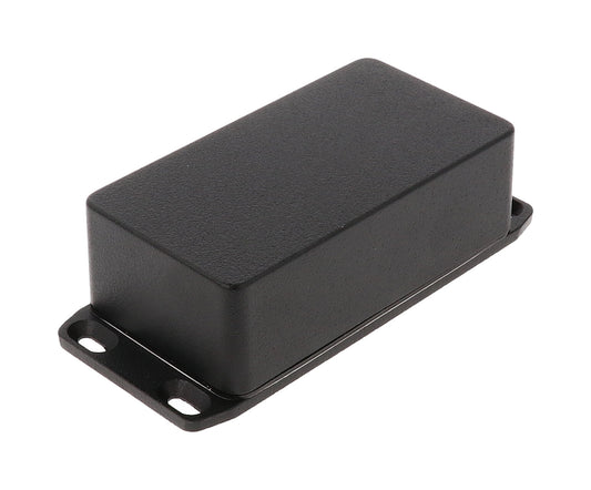 Hammond 1590WB2FLBK 1590 Series Diecast Aluminum Enclosure, Flanged Lid, IP65 Watertight, 112 mm x 61 mm x 38 mm, Diecast Aluminum/Black.