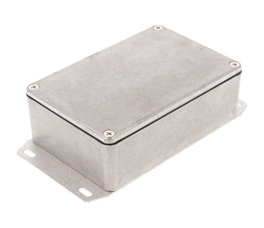 Hammond 1590WB3F 1590 Series Diecast Aluminum Enclosure, Flanged Bottom Plate, IP65 Watertight, 116 mm x 77 mm x 38 mm, Diecast Aluminum/Natural.