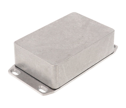 Hammond 1590WB3FL 1590 Series Diecast Aluminum Enclosure, Flanged Lid, IP65 Watertight, 116 mm x 77 mm x 38 mm, Diecast Aluminum/Natural.