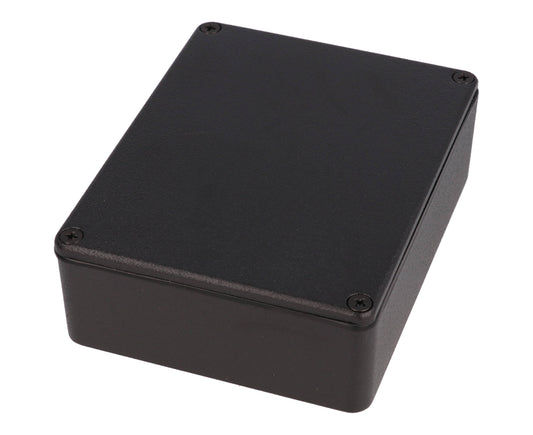 Hammond 1590WBB2BK 1590 Series Diecast Aluminum Enclosure, No Mounting Flanges, IP65 Watertight, 120 mm x 94 mm x 38 mm, Diecast Aluminum/Black.
