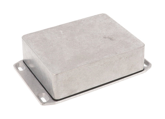 Hammond 1590WBB2FL 1590 Series Diecast Aluminum Enclosure, Flanged Lid, IP65 Watertight, 120 mm x 94 mm x 38 mm, Diecast Aluminum/Natural.