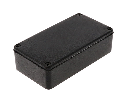 Hammond 1590WBBK 1590 Series Diecast Aluminum Enclosure, No Mounting Flanges, IP65 Watertight, 112 mm x 61 mm x 31 mm, Diecast Aluminum/Black.