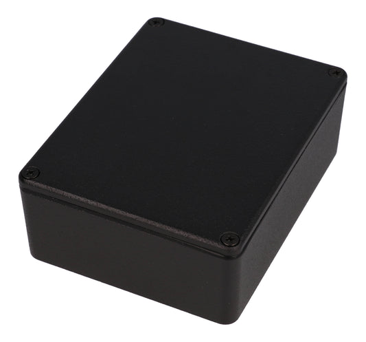 Hammond 1590WBBSBK 1590 Series Diecast Aluminum Enclosure, No Mounting Flanges, IP65 Watertight, 120 mm x 94 mm x 42 mm, Diecast Aluminum/Black.