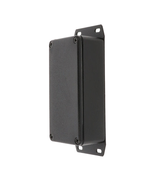 Hammond 1590WBFBK 1590 Series Diecast Aluminum Enclosure, Flanged Bottom Plate, IP65 Watertight, 112 mm x 61 mm x 31 mm, Diecast Aluminum/Black.