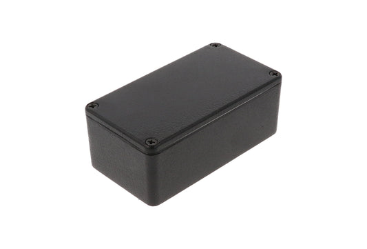 Hammond 1590WBSBK 1590 Series Diecast Aluminum Enclosure, No Mounting Flanges, IP65 Watertight, 112 mm x 61 mm x 38 mm, Diecast Aluminum/Black.