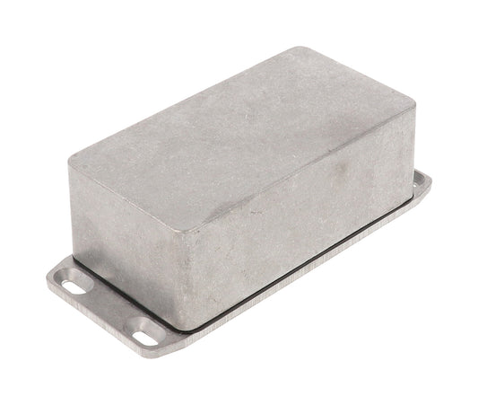 Hammond 1590WBSFL 1590 Series Diecast Aluminum Enclosure, Flanged Lid, IP65 Watertight, 112 mm x 61 mm x 38 mm, Diecast Aluminum/Natural.