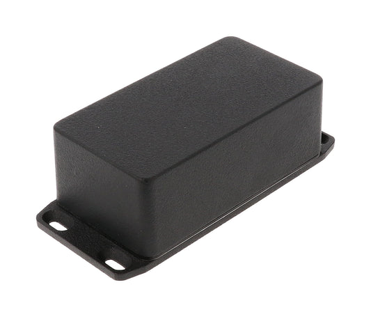 Hammond 1590WBSFLBK 1590 Series Diecast Aluminum Enclosure, Flanged Lid, IP65 Watertight, 112 mm x 61 mm x 38 mm, Diecast Aluminum/Black.
