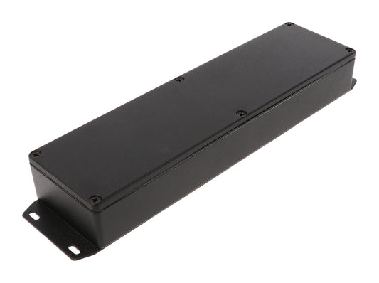 Hammond 1590WBX2FBK 1590 Series Diecast Aluminum Enclosure, Flanged Bottom Plate, IP65 Watertight, 254 mm x 70 mm x 35 mm, Diecast Aluminum/Black.