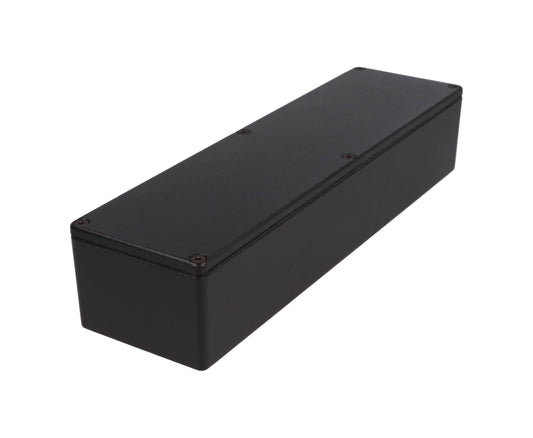 Hammond 1590WBXBK 1590 Series Diecast Aluminum Enclosure, No Mounting Flanges, IP65 Watertight, 254 mm x 70 mm x 50 mm, Diecast Aluminum/Black.