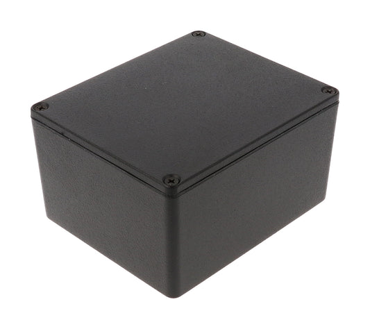 Hammond 1590WCEBK 1590 Series Diecast Aluminum Enclosure, No Mounting Flanges, IP65 Watertight, 120 mm x 100 mm x 65 mm, Diecast Aluminum/Black.