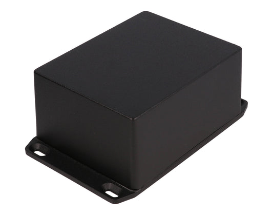 Hammond 1590WCFLBK 1590 Series Diecast Aluminum Enclosure, Flanged Lid, IP65 Watertight, 120 mm x 94 mm x 57 mm, Diecast Aluminum/Black.
