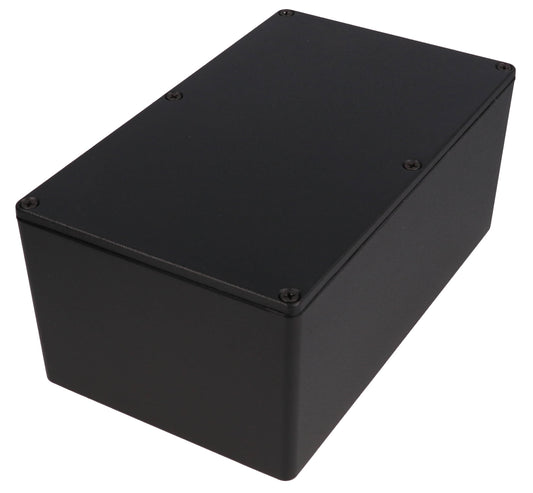 Hammond 1590WEEBK 1590 Series Diecast Aluminum Enclosure, No Mounting Flanges, IP65 Watertight, 200 mm x 120 mm x 85 mm, Diecast Aluminum/Black.