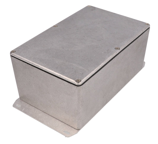 Hammond 1590WEF 1590 Series Diecast Aluminum Enclosure, Flanged Bottom Plate, IP65 Watertight, 188 mm x 120 mm x 82 mm, Diecast Aluminum/Natural.