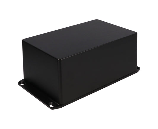 Hammond 1590WEFLBK 1590 Series Diecast Aluminum Enclosure, Flanged Lid, IP65 Watertight, 188 mm x 120 mm x 82 mm, Diecast Aluminum/Black.
