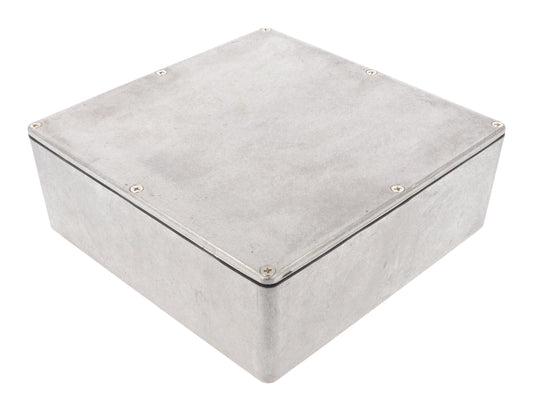 Hammond 1590WF 1590 Series Diecast Aluminum Enclosure, No Mounting Flanges, IP65 Watertight, 188 mm x 188 mm x 67 mm, Diecast Aluminum/Natural.
