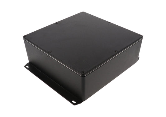 Hammond 1590WFFBK 1590 Series Diecast Aluminum Enclosure, Flanged Bottom Plate, IP65 Watertight, 188 mm x 188 mm x 67 mm, Diecast Aluminum/Black.