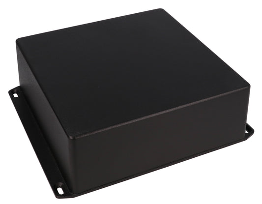 Hammond 1590WFFLBK 1590 Series Diecast Aluminum Enclosure, Flanged Lid, IP65 Watertight, 188 mm x 188 mm x 67 mm, Diecast Aluminum/Black.
