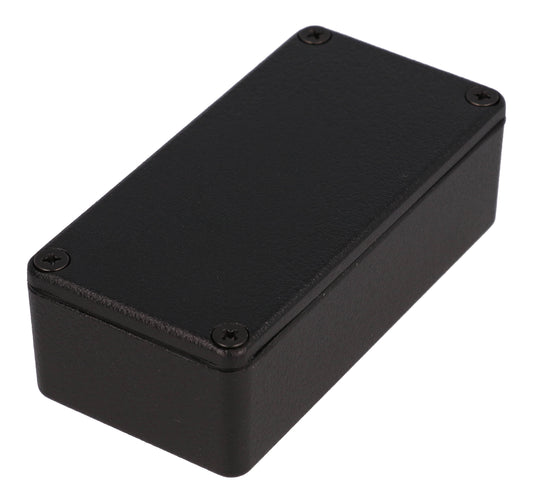 Hammond 1590WG2BK 1590 Series Diecast Aluminum Enclosure, No Mounting Flanges, IP65 Watertight, 100 mm x 50 mm x 31 mm, Diecast Aluminum/Black.
