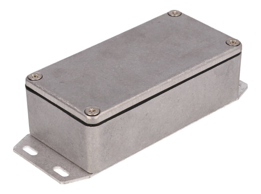 Hammond 1590WG2F 1590 Series Diecast Aluminum Enclosure, Flanged Bottom Plate, IP65 Watertight, 100 mm x 50 mm x 31 mm, Diecast Aluminum/Natural.