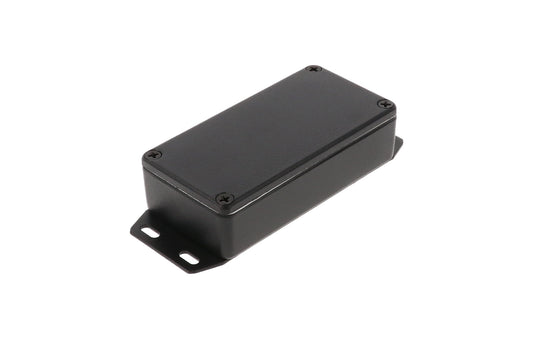 Hammond 1590WG2FBK 1590 Series Diecast Aluminum Enclosure, Flanged Bottom Plate, IP65 Watertight, 100 mm x 50 mm x 31 mm, Diecast Aluminum/Black.