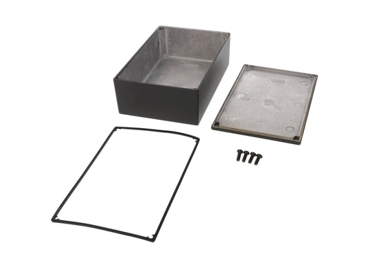 Hammond 1590WJBK Die-Cast Aluminum Enclosure, Black Powder Finish, 145 X 95 X 49 mm, IP65, Gasket.