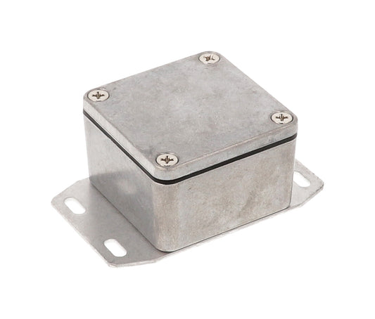 Hammond 1590WLBF Die-Cast Aluminum Enclosure, Natural Finish, 51 X 51 X 31 mm, Flanged Bottom, IP65, Gasket.